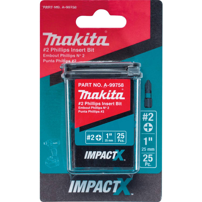 Makita (A-99758) Impact X #2 Phillips 1″ Insert Bit (25-Pack)